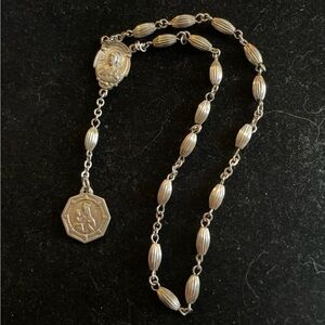 Beautiful Vintage Sterling Silver Religious Bracelet